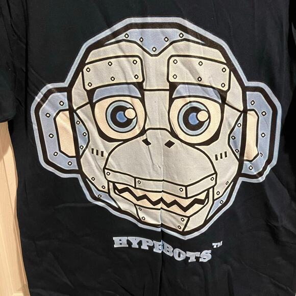 Hypebots Robot Monkey Graphic Tee Black Blue Small - Picture 5 of 5